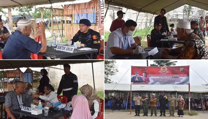 HUT ke-78 Korps Brimob Polri, Brimobda Riau Gelar Pengobatan Gratis di Siak Hulu