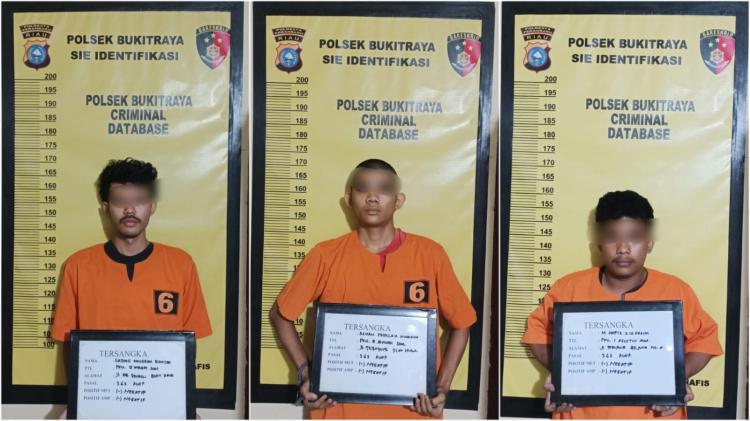 Teman Makan Teman, 3 Orang Pemuda ditangkap Polsek Bukit Raya